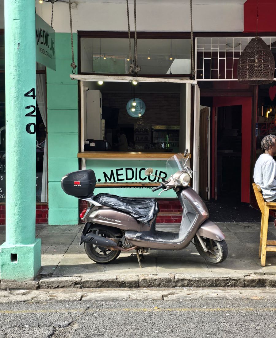 Medicur scooter outside the Observatory store